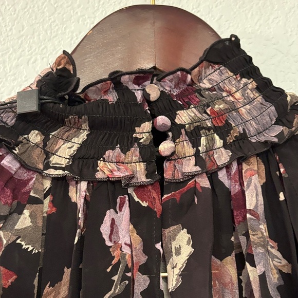 The Kooples Black Floral Long Sleeve Dress - Picture 6 of 12